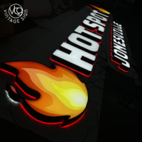 Enseigne lumineuse personnalisée pour l'extérieur, avec éclairage frontal et arrière, étanche, pour la publicité et la décoration des devantures de magasins