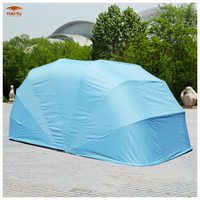 Abri de voiture pliable et rétractable en acier inoxydable robuste, avec toit en arche, extérieur, portable, verrouillable et étanche