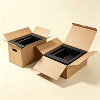 Boîte en carton ondulé avec insert en mousse EVA découpé sur mesure, emballage antichoc pour ordinateur, équipement électronique de précision