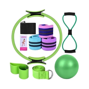 Kit Pilates con Palla da Yoga da 25 cm e Fasce Elastiche a 5 Livelli <span class=keywords><strong>per</strong></span> <span class=keywords><strong>Glutei</strong></span> e Core, Attrezzatura Fitness da Viaggio <span class=keywords><strong>per</strong></span> Allenamento a Casa - Product Image 1