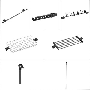 מנגב מודרני רצפה ללא תשלום רצפה מודרני מתכת מתלה טלסקופי מעמד כבד שלוש שכבות בד אחסון מתלה מתכווננת פתוח - Product Image 6