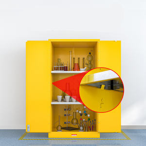 Armoire antidéflagrante ignifuge de sécurité de marchandises dangereuses de produits chimiques liquides combustibles de double porte industrielle en gros - Product Image 4