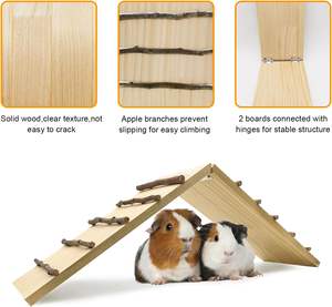 Juego de Obstáculos de Madera Natural, Juguetes de Actividades, Obstáculos de Entrenamiento de Altura Ajustable, Juguetes Económicos para Conejos Enanos - Product Image 5