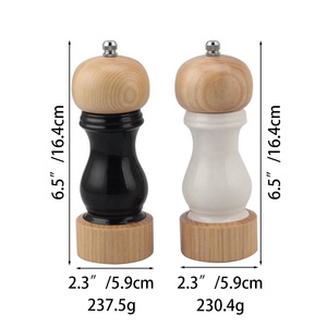 ชุดที่บดพริกไทยไม้ชุดที่บดพริกไทย2ชิ้นพร้อมชุดเครื่องบดเกลือและพริกไทยเซรามิกแบบปรับได้ - Product Image 6