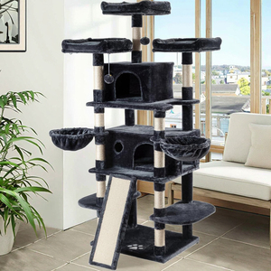 Nouvel arbre à <span class=keywords><strong>chat</strong></span> de luxe moderne multi-niveaux en peluche avec emballage en carton et griffoirs - Product Image 3