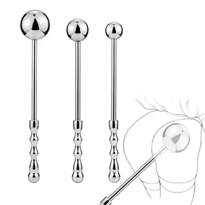 MOGlovers Anal Toys Stainless Steel Plug 3 Ball Size Long Handle Metal Butt For Men juguetes sexuales