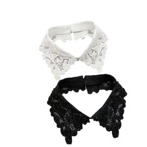 Cuello Falso de Poliéster con Pedrería y Diseño de Bordado de Cuentas, Cuello de Encaje Desmontable, Accesorio de Moda - Product Image 6