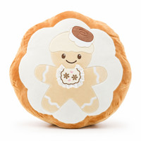 Coussin décoratif en peluche personnalisé en forme de pain d'épices de Noël, fabrication OEM en gros, coussin festif personnalisé pour les fêtes, fabricant de coussins doux