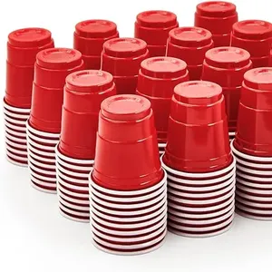 2 once di Jello Shot bicchieri usa e getta, plastica rossa bicchierini piccoli contenitori 1oz mini tazza di plastica mini bicchieri da dessert in plastica