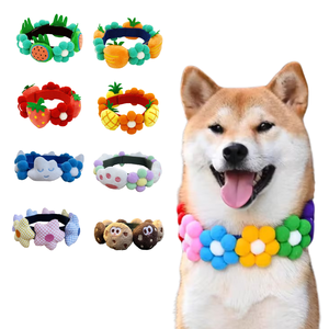 Mehrfarbige Pet Pom Pom Halsbänder Verstellbare Hunde halsband Flower Cat Halskette - Product Image 1