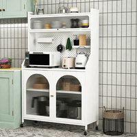 Buffet de salle à manger moderne en métal - Meuble de rangement pour cuisine et salle à manger