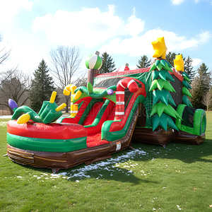 Gran Oferta: Castillo Hinchable de Jengibre para Navidad, Castillo Hinchable de PVC con Tobogán Combinado Temática Tierra de Dulces, con Soplador de Aire - Product Image 2