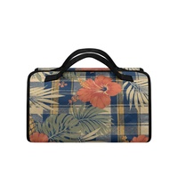 Sac de voyage cosmétique pliable à imprimé tropical ananas hawaïen, organiseur de maquillage avec compartiments transparents amovibles pour les voyages