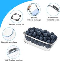 Lot de 12 récipients en verre pour aliments avec couvercles, hermétiques, pour la préparation des repas, pour le déjeuner, les organisateurs et le rangement de la cuisine et du garde-manger