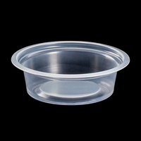 Gobelet PP à fond plat personnalisé de 89 mm, transparent, jetable, pour sauces, ketchup, fruits, poissons, fruits de mer, emballage avec option de couvercle personnalisé