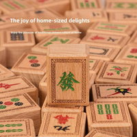 Ensemble de Mahjong en bois de hêtre massif de qualité supérieure, fabriqué à la main, classique, durable, moderne, luxueux, pour 4 joueurs, divertissement familial à domicile, jeu complet de tuiles