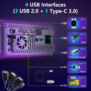Écran tactile OLED sans fil de 12.3 pouces CarPlay Car Multimedia GPS Navigation <span class=keywords><strong>Android</strong></span> 13 <span class=keywords><strong>Backup</strong></span> Camera MP3 1 Year Dashboard - Product Image 5