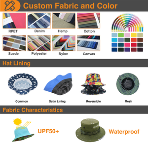 Chapeau Bob Réversible Haut de Gamme Personnalisé 100% Coton Imperméable avec Logo Brodé pour Protection Solaire, Voyage et Pêche - Product Image 6