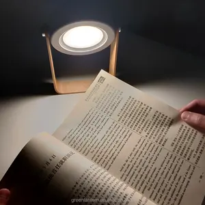 調光可能な充電式折りたたみ式ランタンLEDナイトライトウッドハンドル付きポータブル読書テーブルランプ