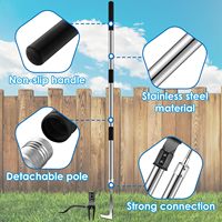 Désherbeur manuel vertical et désherbeur à fentes avec manche détachable de 52 pouces – Outil de jardinage pour enlever les mauvaises herbes