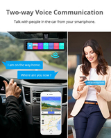 Caméra de tableau de bord DVR pour voiture avec écran tactile Android 10 de 12 pouces, double objectif, écran IPS, enregistreur vidéo, caméras 720P, GPS intégré, WiFi, ADAS