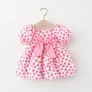 Thiết Kế Mùa Hè Trẻ Em Quần Áo Kid Mẫu Đẹp Ăn Mặc Bow Dễ Thương Thời Trang Cotton Dress