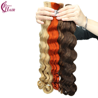 FH Cheveux humains en vrac non tissés, ondulés profonds, pour tresses bohèmes, extensions de cheveux vierges bruts bouclés au crochet