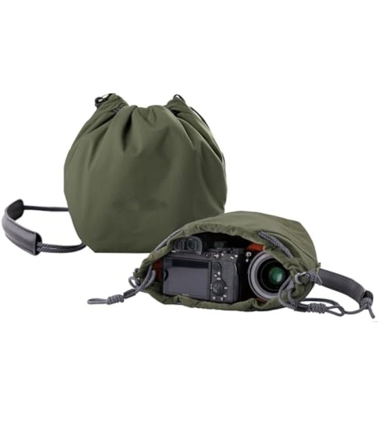 Small Cute Soft Mirrorless Camera Pouch Camera Handbag Drawstring Camera Bag with Adjustable Shoulder Strap