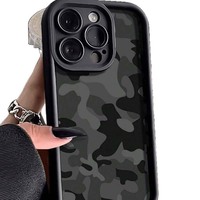 Coque de téléphone portable antichoc en TPU avec motif imprimé noir et gris style échelle pour iPhone 11 12 13 14 15 16 17 18 Pro Max
