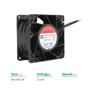 พัดลมระบายความร้อนแบบแกน SUNON VF80381BX-Q394-S9H ขนาด 80x80x38 มม. 12VDC 57.96W แบบลูกปืน สำหรับตู้ไฟฟ้า อินเวอร์เตอร์ - Product Image 2