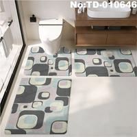 Ensemble de tapis de bain en mousse PVC imperméable et antidérapant avec motif de Noël personnalisé, conception de Noël sur mesure, collection de 3 tapis de salle de bain