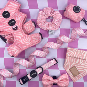 Atacado Pet Harnesses Custom Logo Poliéster Dog Harness Sets Luxo Ajustável Pet Dog Leash Harness Sets - Product Image 4