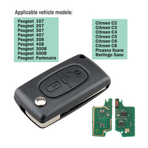 <span class=keywords><strong>Clé</strong></span> Pliante Télécommande 2 Boutons 433 MHz Puce PCF7961 Lame HU83 pour <span class=keywords><strong>Peugeot</strong></span> 207 307 308 408 CE0536 - Product Image 3