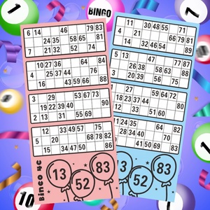 Premium Durable BINGO Cards 4-<b>Color</b> Digital Printing Custom Sizes Paper Type - Product Image 1