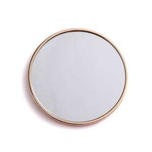 Custom Small Round Leopard Print Hot Stamping Golden Vanity Makeup Pocket Mirror with Logo - Product Image 5