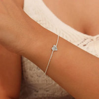 Bracelet Cœur Classique Personnalisé en Laiton/Acier Inoxydable avec Empreinte Digitale, Bijou Commémoratif Gravé à la Main, Cadeau pour Maman