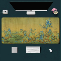 Grand tapis de clavier extensible pour peinture chinoise, surface lisse, base en caoutchouc antidérapante, tapis de bureau pour PC Gamer