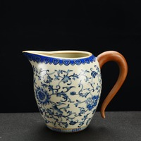 Service à thé Kung Fu en céramique Ru bleu et blanc, beige et jaune, pour la maison, avec théière et tasses, idéal comme cadeau commercial