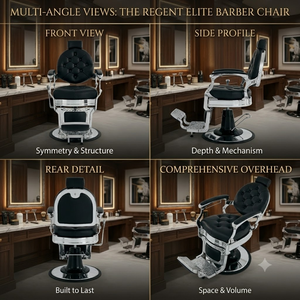 Ergonomic Reclining Barber Chair Tufted Leather Hydraulic Styling Chair Heavy Duty Hair Salon Chair Equipment - Product Image 2