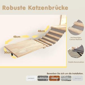 Juego de <span class=keywords><strong>puente</strong></span> y estante de pared de gato de madera, muebles completos <span class=keywords><strong>para</strong></span> sala de estar, jungla, gimnasio, escalada, juego de pared de gato montado en la pared - Product Image 5