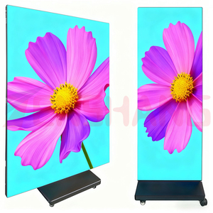 1280x1920mm GoB LED hiển thị mô-đun màn hình quảng cáo <span class=keywords><strong>Video</strong></span> di chuyển bánh xe gấp hai mặt cho quảng cáo thang máy di động - Product Image 1