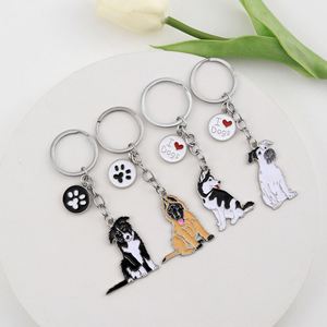 Porte-clés personnalisable en métal en forme de cœur, motif dessin animé créatif et mignon, pour chien bouledogue, avec pendentif décoratif pour la patte - Product Image 3