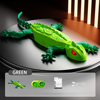 Kadal Remote Control 2.4G 360 °   Robot Tikus Gecko Panjat Dinding Lantai Plafon Berputar Isi Ulang dengan Mata LED Menyala
