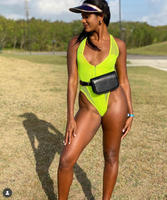 Maillot de bain personnalisé style Caraïbes, néon, zippé, costume de carnaval, tenue de Jouvert, monokini, tenue de lundi de carnaval, combinaison de bain
