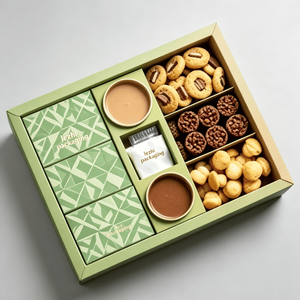 Boîte en papier kraft double couche personnalisée <span class=keywords><strong>pour</strong></span> boulangerie arabe avec gaufrage, recyclable, <span class=keywords><strong>pour</strong></span> desserts et chewing-gums - Product Image 1