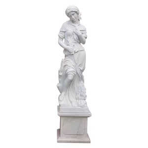 Sculpture de Vénus déesse de l'Ouest Européen, dénudée, représentant les quatre saisons, en pierre blanche, pour aménagement paysager de ceinture verte et de rocaille en Chine - Product Image 5
