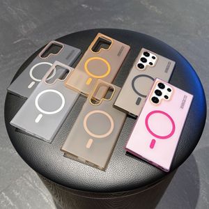 Anillo magnético esmerilado transparente, piel de carga inalámbrica, funda de teléfono de PC dura para <span class=keywords><strong>Samsung</strong></span> S25 S24 S23 S22 S21 Ultra - Product Image 1