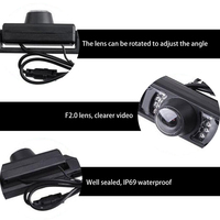 Caméra de recul pour plaque d'immatriculation 4.3 "avec vision nocturne-Système de recul étanche 12V pour voiture SUV Van Aide au stationnement