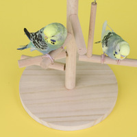 Support de perchoir pour perroquet en bois, avec balançoire, échelle rotative et perchoir, écologique, jouet d'entraînement pour oiseaux, pour table