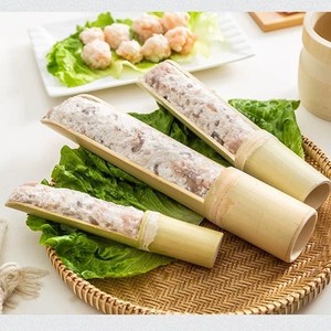 Moule en tube pour pâte de crevettes en bambou, ustensile de table créatif pour restaurant de fondue, outil de présentation personnalisé avec gravure - Product Image 3